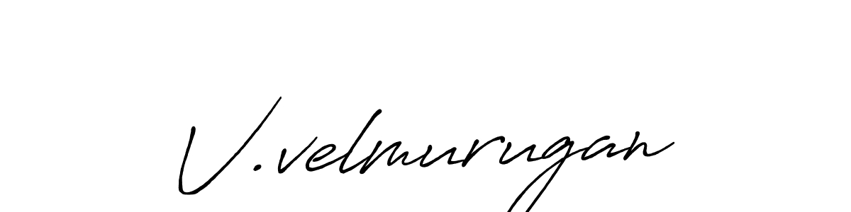 Use a signature maker to create a handwritten signature online. With this signature software, you can design (Antro_Vectra_Bolder) your own signature for name V.velmurugan. V.velmurugan signature style 7 images and pictures png