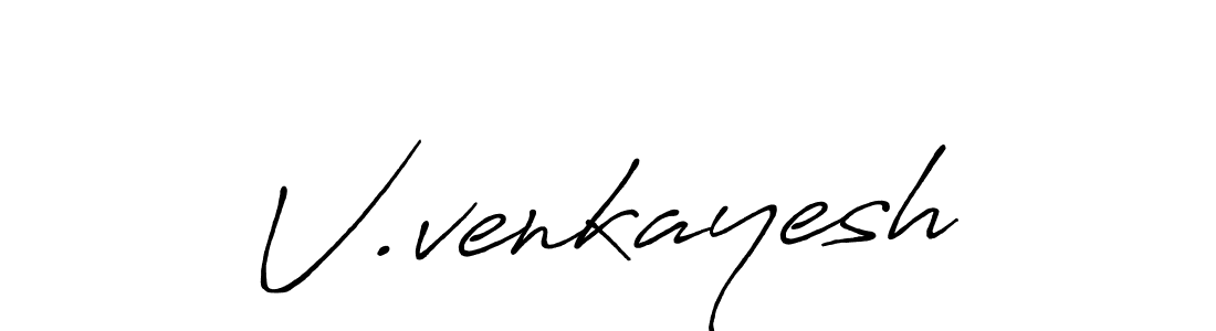 Design your own signature with our free online signature maker. With this signature software, you can create a handwritten (Antro_Vectra_Bolder) signature for name V.venkayesh. V.venkayesh signature style 7 images and pictures png