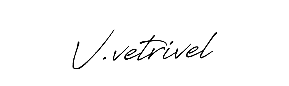 Use a signature maker to create a handwritten signature online. With this signature software, you can design (Antro_Vectra_Bolder) your own signature for name V.vetrivel. V.vetrivel signature style 7 images and pictures png