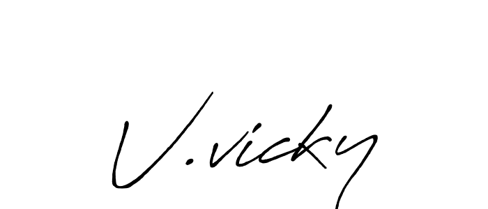 How to make V.vicky signature? Antro_Vectra_Bolder is a professional autograph style. Create handwritten signature for V.vicky name. V.vicky signature style 7 images and pictures png