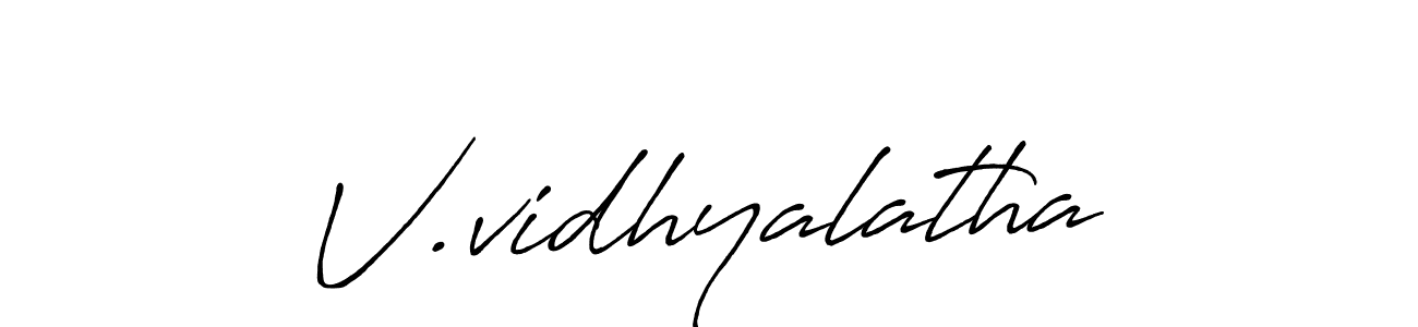 Make a beautiful signature design for name V.vidhyalatha. With this signature (Antro_Vectra_Bolder) style, you can create a handwritten signature for free. V.vidhyalatha signature style 7 images and pictures png