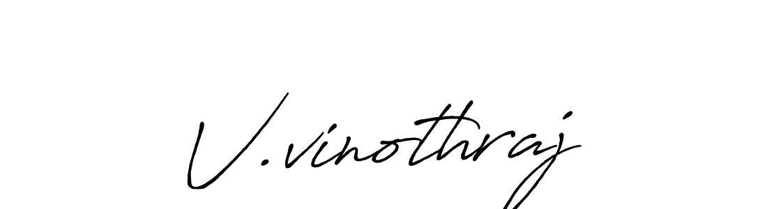 Use a signature maker to create a handwritten signature online. With this signature software, you can design (Antro_Vectra_Bolder) your own signature for name V.vinothraj. V.vinothraj signature style 7 images and pictures png