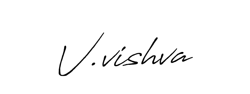 Make a beautiful signature design for name V.vishva. With this signature (Antro_Vectra_Bolder) style, you can create a handwritten signature for free. V.vishva signature style 7 images and pictures png