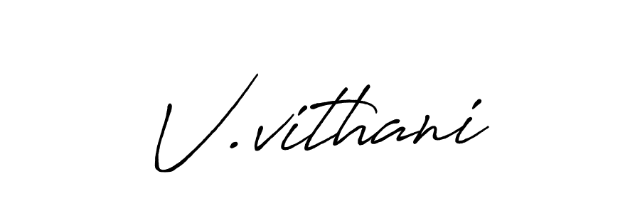 Design your own signature with our free online signature maker. With this signature software, you can create a handwritten (Antro_Vectra_Bolder) signature for name V.vithani. V.vithani signature style 7 images and pictures png