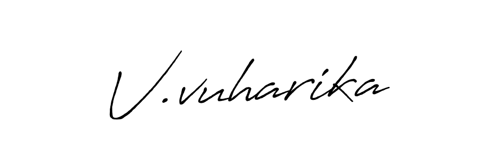 Create a beautiful signature design for name V.vuharika. With this signature (Antro_Vectra_Bolder) fonts, you can make a handwritten signature for free. V.vuharika signature style 7 images and pictures png