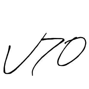 if you are searching for the best signature style for your name V70. so please give up your signature search. here we have designed multiple signature styles  using Antro_Vectra_Bolder. V70 signature style 7 images and pictures png