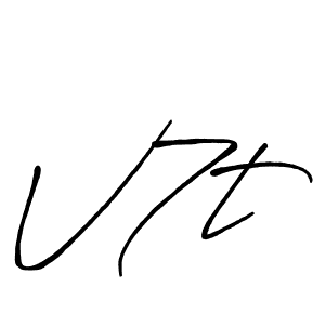 Make a beautiful signature design for name V7t. With this signature (Antro_Vectra_Bolder) style, you can create a handwritten signature for free. V7t signature style 7 images and pictures png