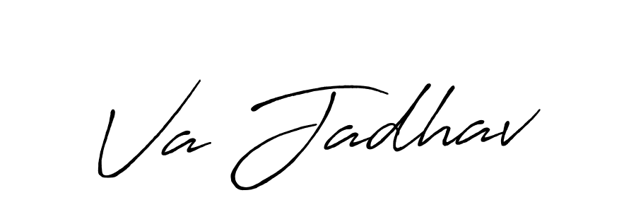 Also You can easily find your signature by using the search form. We will create Va Jadhav name handwritten signature images for you free of cost using Antro_Vectra_Bolder sign style. Va Jadhav signature style 7 images and pictures png