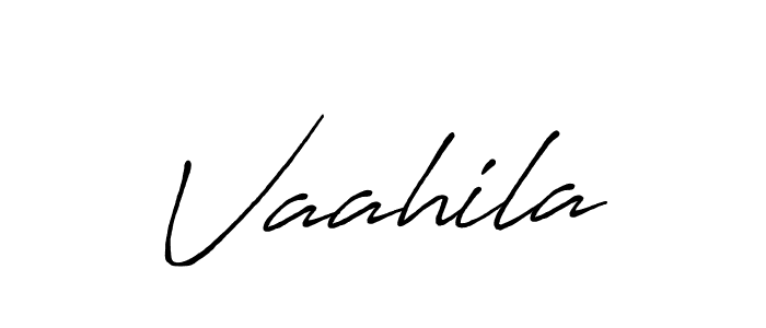 Use a signature maker to create a handwritten signature online. With this signature software, you can design (Antro_Vectra_Bolder) your own signature for name Vaahila. Vaahila signature style 7 images and pictures png