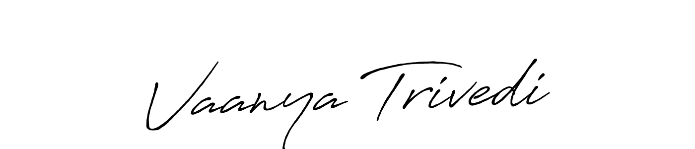 The best way (Antro_Vectra_Bolder) to make a short signature is to pick only two or three words in your name. The name Vaanya Trivedi include a total of six letters. For converting this name. Vaanya Trivedi signature style 7 images and pictures png