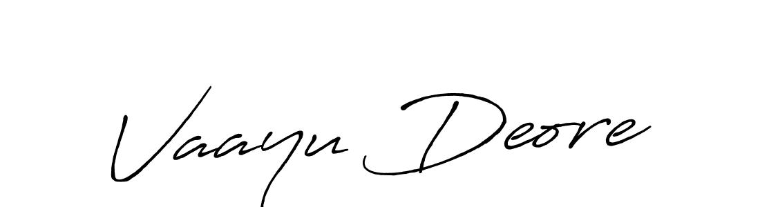 Create a beautiful signature design for name Vaayu Deore. With this signature (Antro_Vectra_Bolder) fonts, you can make a handwritten signature for free. Vaayu Deore signature style 7 images and pictures png