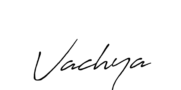 Vachya stylish signature style. Best Handwritten Sign (Antro_Vectra_Bolder) for my name. Handwritten Signature Collection Ideas for my name Vachya. Vachya signature style 7 images and pictures png
