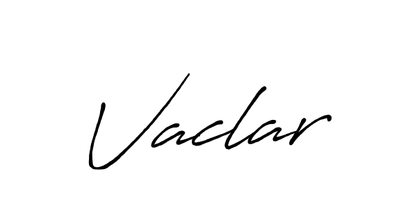 Use a signature maker to create a handwritten signature online. With this signature software, you can design (Antro_Vectra_Bolder) your own signature for name Vaclar. Vaclar signature style 7 images and pictures png