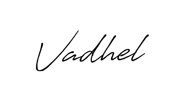 Make a beautiful signature design for name Vadhel. With this signature (Antro_Vectra_Bolder) style, you can create a handwritten signature for free. Vadhel signature style 7 images and pictures png