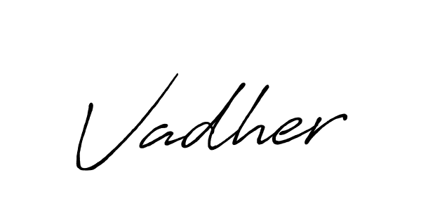 You should practise on your own different ways (Antro_Vectra_Bolder) to write your name (Vadher) in signature. don't let someone else do it for you. Vadher signature style 7 images and pictures png