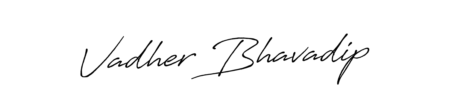 Make a beautiful signature design for name Vadher Bhavadip. With this signature (Antro_Vectra_Bolder) style, you can create a handwritten signature for free. Vadher Bhavadip signature style 7 images and pictures png