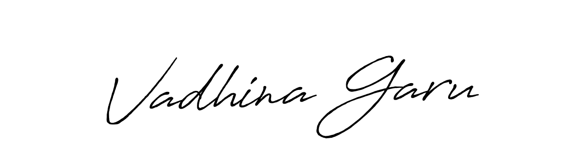 It looks lik you need a new signature style for name Vadhina Garu. Design unique handwritten (Antro_Vectra_Bolder) signature with our free signature maker in just a few clicks. Vadhina Garu signature style 7 images and pictures png