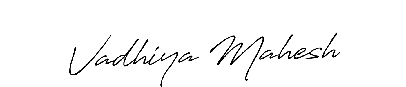 How to make Vadhiya Mahesh name signature. Use Antro_Vectra_Bolder style for creating short signs online. This is the latest handwritten sign. Vadhiya Mahesh signature style 7 images and pictures png