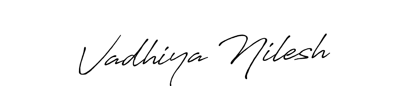 Use a signature maker to create a handwritten signature online. With this signature software, you can design (Antro_Vectra_Bolder) your own signature for name Vadhiya Nilesh. Vadhiya Nilesh signature style 7 images and pictures png