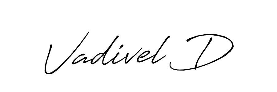 Create a beautiful signature design for name Vadivel D. With this signature (Antro_Vectra_Bolder) fonts, you can make a handwritten signature for free. Vadivel D signature style 7 images and pictures png