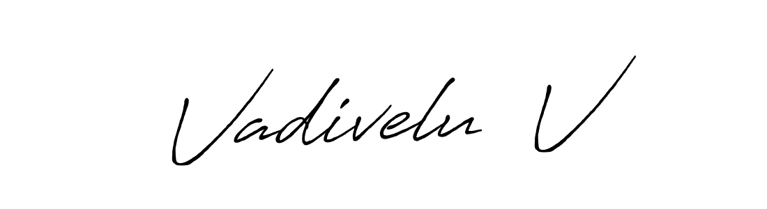 Create a beautiful signature design for name Vadivelu  V. With this signature (Antro_Vectra_Bolder) fonts, you can make a handwritten signature for free. Vadivelu  V signature style 7 images and pictures png