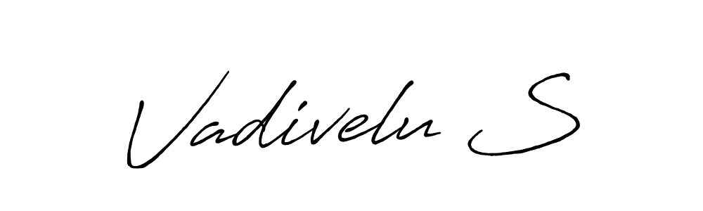 Create a beautiful signature design for name Vadivelu S. With this signature (Antro_Vectra_Bolder) fonts, you can make a handwritten signature for free. Vadivelu S signature style 7 images and pictures png