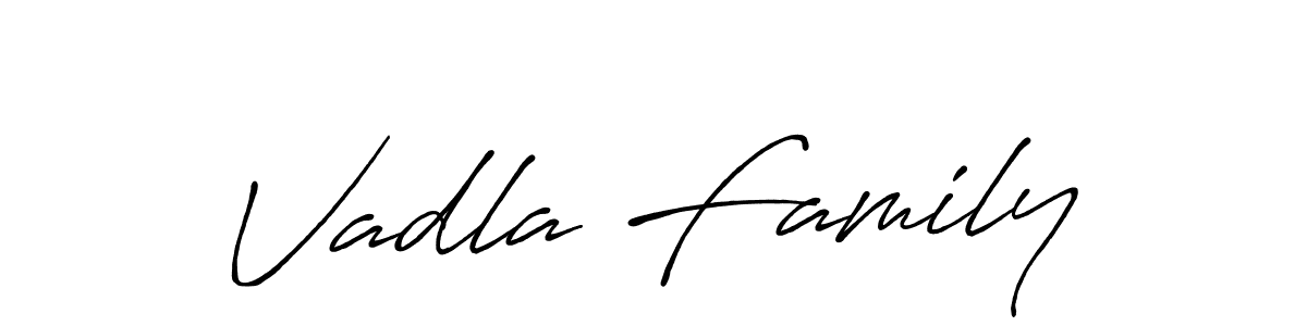 Use a signature maker to create a handwritten signature online. With this signature software, you can design (Antro_Vectra_Bolder) your own signature for name Vadla Family. Vadla Family signature style 7 images and pictures png