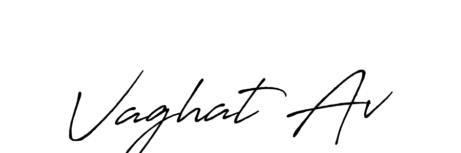 How to make Vaghat Av name signature. Use Antro_Vectra_Bolder style for creating short signs online. This is the latest handwritten sign. Vaghat Av signature style 7 images and pictures png