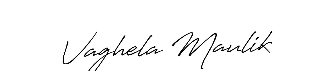 Make a beautiful signature design for name Vaghela Maulik. With this signature (Antro_Vectra_Bolder) style, you can create a handwritten signature for free. Vaghela Maulik signature style 7 images and pictures png