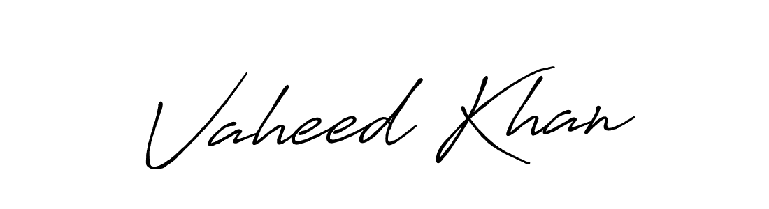 Vaheed Khan stylish signature style. Best Handwritten Sign (Antro_Vectra_Bolder) for my name. Handwritten Signature Collection Ideas for my name Vaheed Khan. Vaheed Khan signature style 7 images and pictures png