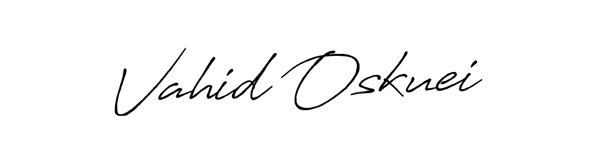 The best way (Antro_Vectra_Bolder) to make a short signature is to pick only two or three words in your name. The name Vahid Oskuei include a total of six letters. For converting this name. Vahid Oskuei signature style 7 images and pictures png