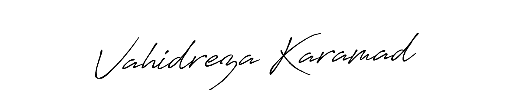 Vahidreza Karamad stylish signature style. Best Handwritten Sign (Antro_Vectra_Bolder) for my name. Handwritten Signature Collection Ideas for my name Vahidreza Karamad. Vahidreza Karamad signature style 7 images and pictures png