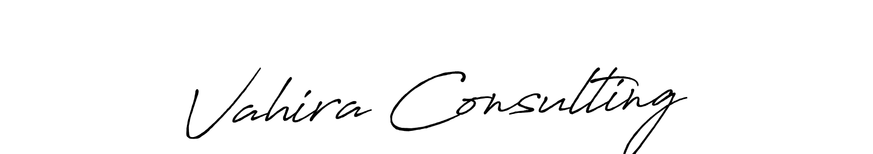 The best way (Antro_Vectra_Bolder) to make a short signature is to pick only two or three words in your name. The name Vahira Consulting include a total of six letters. For converting this name. Vahira Consulting signature style 7 images and pictures png