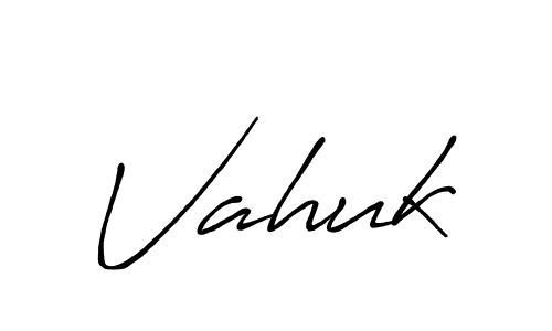 How to make Vahuk name signature. Use Antro_Vectra_Bolder style for creating short signs online. This is the latest handwritten sign. Vahuk signature style 7 images and pictures png