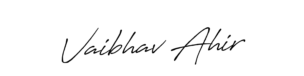Make a beautiful signature design for name Vaibhav Ahir. With this signature (Antro_Vectra_Bolder) style, you can create a handwritten signature for free. Vaibhav Ahir signature style 7 images and pictures png