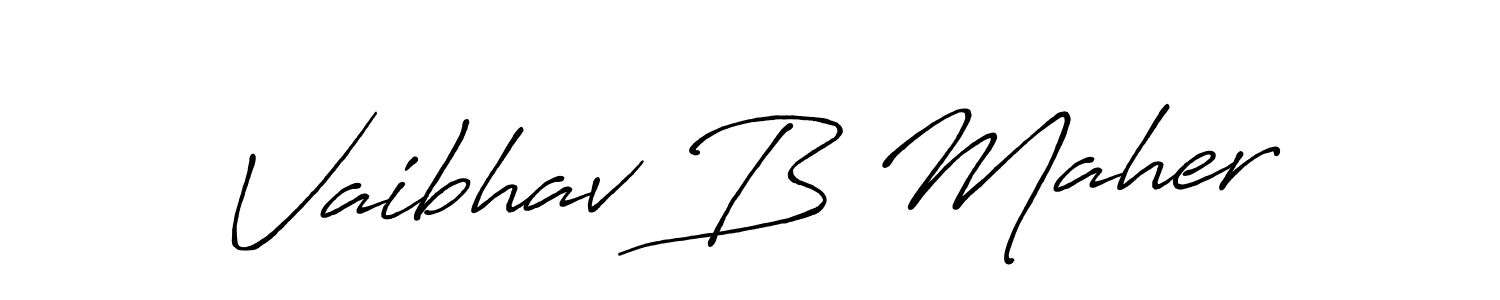 Make a beautiful signature design for name Vaibhav B Maher. With this signature (Antro_Vectra_Bolder) style, you can create a handwritten signature for free. Vaibhav B Maher signature style 7 images and pictures png