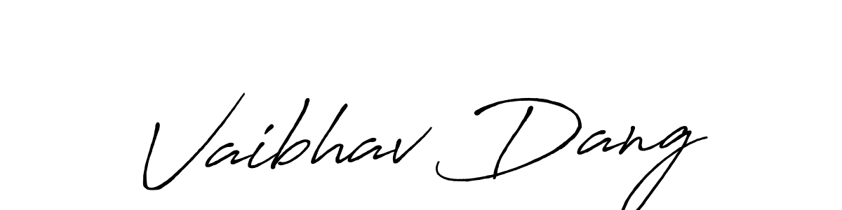 Also we have Vaibhav Dang name is the best signature style. Create professional handwritten signature collection using Antro_Vectra_Bolder autograph style. Vaibhav Dang signature style 7 images and pictures png