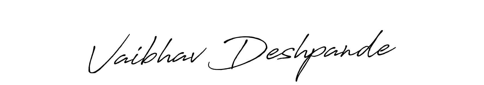 Create a beautiful signature design for name Vaibhav Deshpande. With this signature (Antro_Vectra_Bolder) fonts, you can make a handwritten signature for free. Vaibhav Deshpande signature style 7 images and pictures png