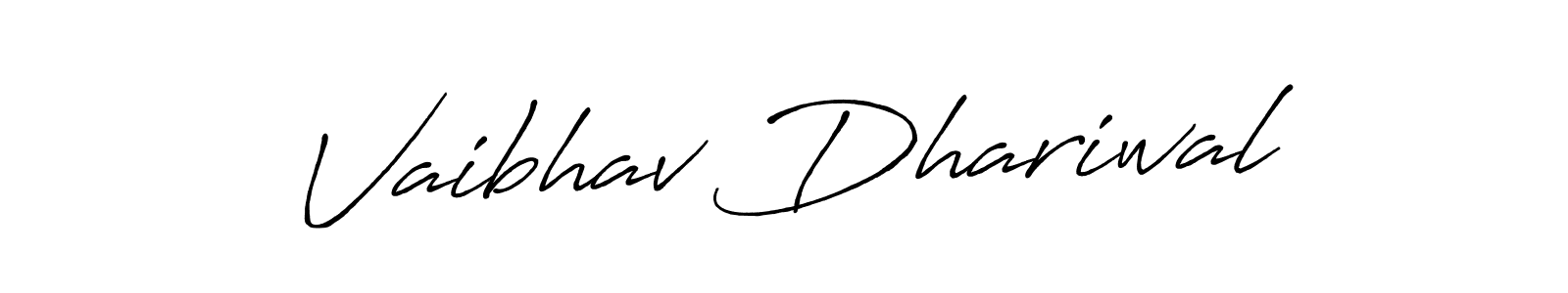 Create a beautiful signature design for name Vaibhav Dhariwal. With this signature (Antro_Vectra_Bolder) fonts, you can make a handwritten signature for free. Vaibhav Dhariwal signature style 7 images and pictures png
