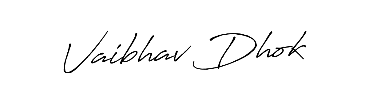 Here are the top 10 professional signature styles for the name Vaibhav Dhok. These are the best autograph styles you can use for your name. Vaibhav Dhok signature style 7 images and pictures png