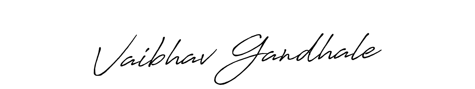 Create a beautiful signature design for name Vaibhav Gandhale. With this signature (Antro_Vectra_Bolder) fonts, you can make a handwritten signature for free. Vaibhav Gandhale signature style 7 images and pictures png