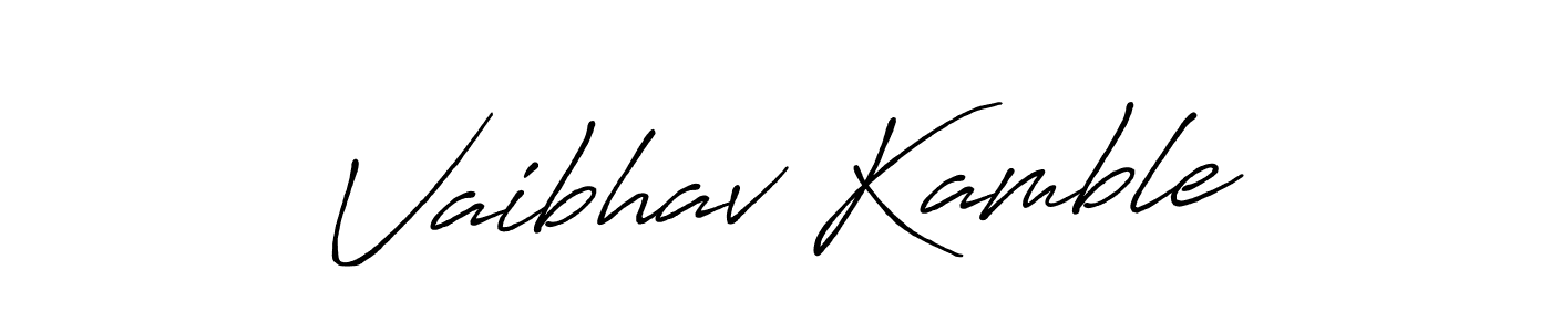 How to make Vaibhav Kamble name signature. Use Antro_Vectra_Bolder style for creating short signs online. This is the latest handwritten sign. Vaibhav Kamble signature style 7 images and pictures png