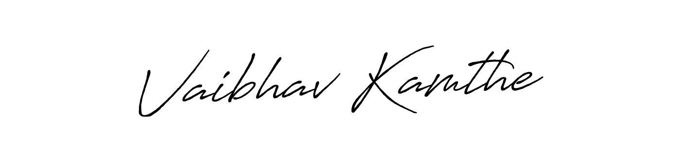 Create a beautiful signature design for name Vaibhav Kamthe. With this signature (Antro_Vectra_Bolder) fonts, you can make a handwritten signature for free. Vaibhav Kamthe signature style 7 images and pictures png