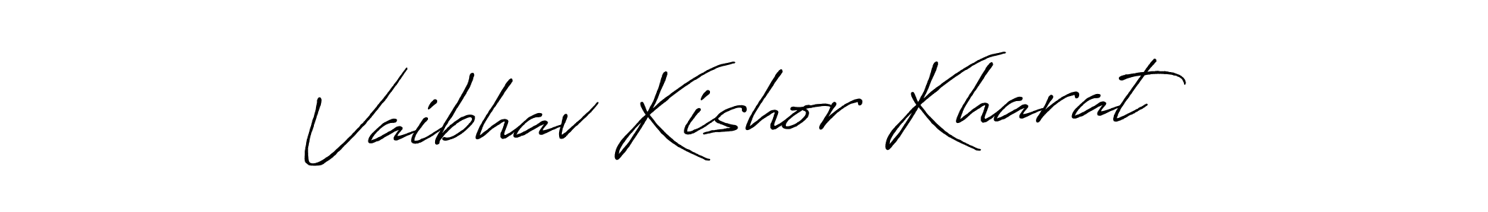 Create a beautiful signature design for name Vaibhav Kishor Kharat. With this signature (Antro_Vectra_Bolder) fonts, you can make a handwritten signature for free. Vaibhav Kishor Kharat signature style 7 images and pictures png