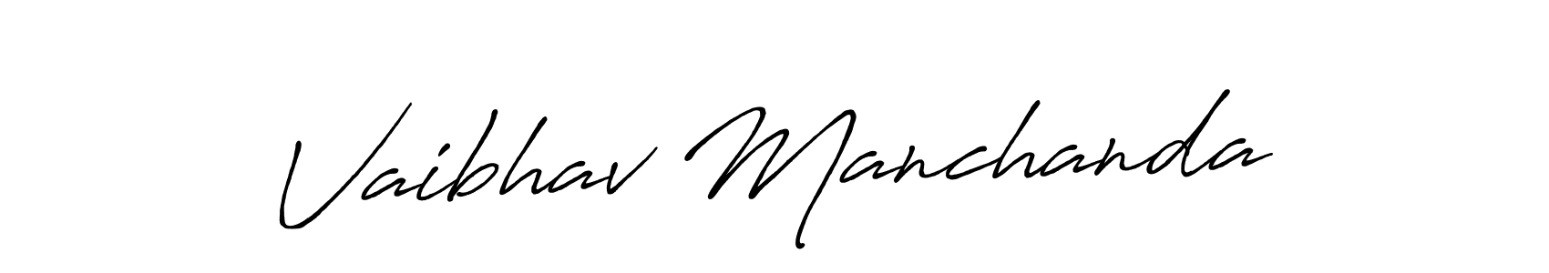 Design your own signature with our free online signature maker. With this signature software, you can create a handwritten (Antro_Vectra_Bolder) signature for name Vaibhav Manchanda. Vaibhav Manchanda signature style 7 images and pictures png