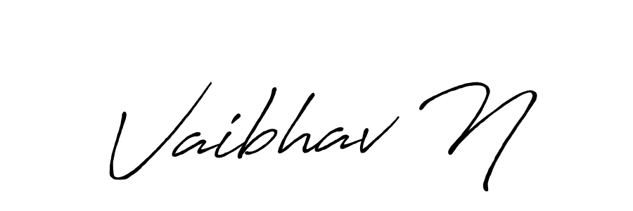 Make a beautiful signature design for name Vaibhav N. With this signature (Antro_Vectra_Bolder) style, you can create a handwritten signature for free. Vaibhav N signature style 7 images and pictures png