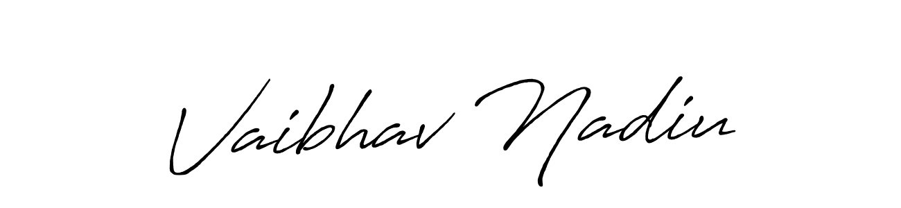How to Draw Vaibhav Nadiu signature style? Antro_Vectra_Bolder is a latest design signature styles for name Vaibhav Nadiu. Vaibhav Nadiu signature style 7 images and pictures png