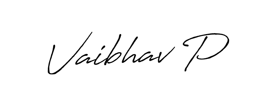 Vaibhav P stylish signature style. Best Handwritten Sign (Antro_Vectra_Bolder) for my name. Handwritten Signature Collection Ideas for my name Vaibhav P. Vaibhav P signature style 7 images and pictures png