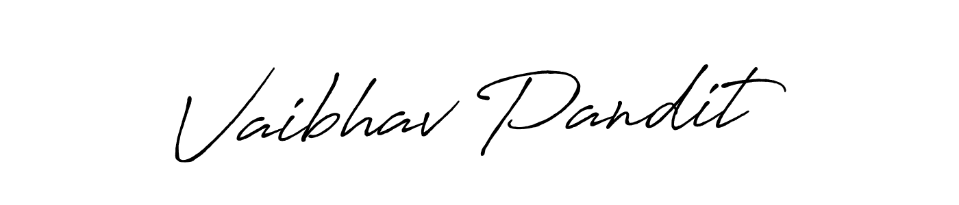 How to make Vaibhav Pandit name signature. Use Antro_Vectra_Bolder style for creating short signs online. This is the latest handwritten sign. Vaibhav Pandit signature style 7 images and pictures png