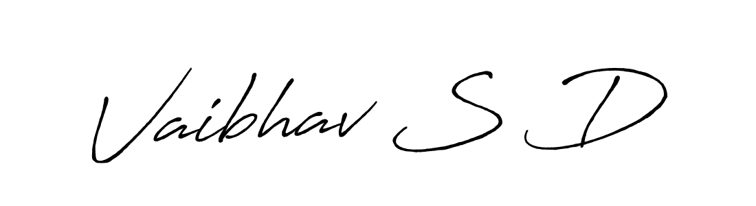 How to make Vaibhav S D signature? Antro_Vectra_Bolder is a professional autograph style. Create handwritten signature for Vaibhav S D name. Vaibhav S D signature style 7 images and pictures png